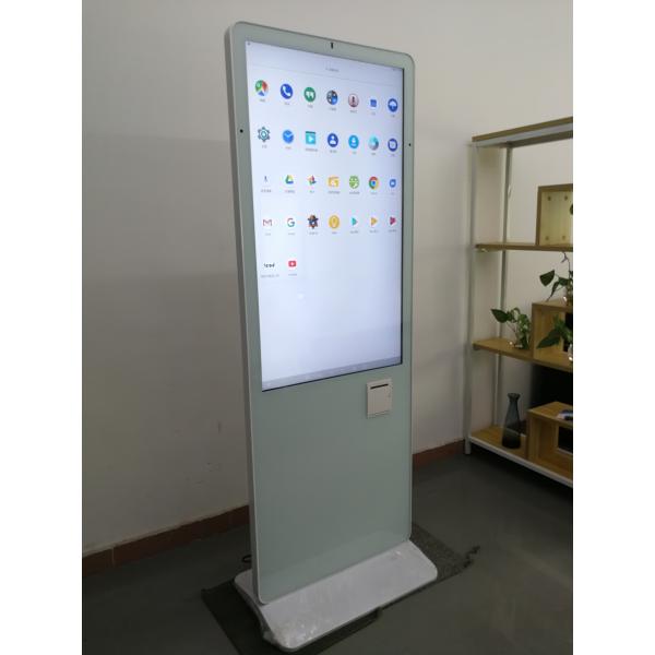 White LCD Touch Screen Display 49 Inch Nano Touch Screen Kiosk With 8MP Camera