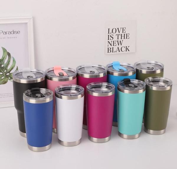 Custom Logo Powder Coated Stainless Steel Tumbler Regular 2025 Wholesale Bulk Custom 20 Oz Powder
