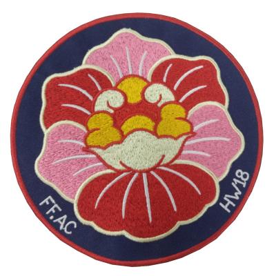 9C Flower Fabric Embroidery Patches Arts Crafts Washable PMS Twill