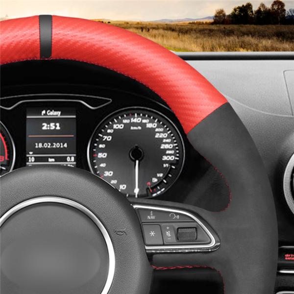 Custom Thread Color MEWANT Steering Wheel Cover For Audi A5 A7 RS5 RS7 S3 S4 S5 S6 S7 SQ5