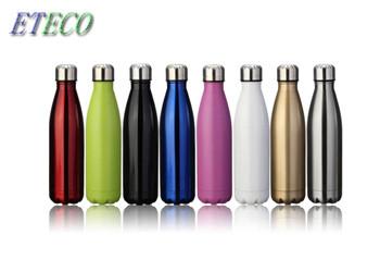 Durable Pink Stainless Steel Water Bottle , Big Metallic Sports Water Bottle