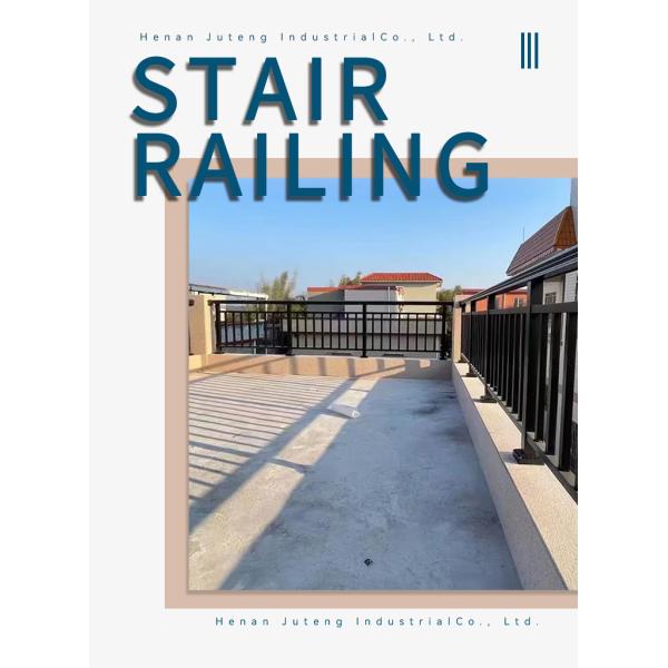 Stylish Indoor Stair Guardrail Iron Riser Flooring Balustrades Balcony Steel Railing