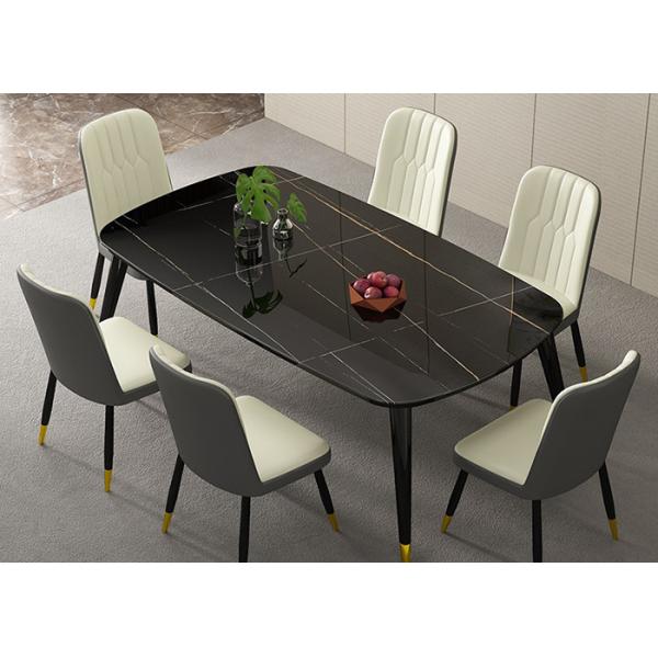 Marbled Stone Slate Dining Table , ISO9001 Family Dining Table