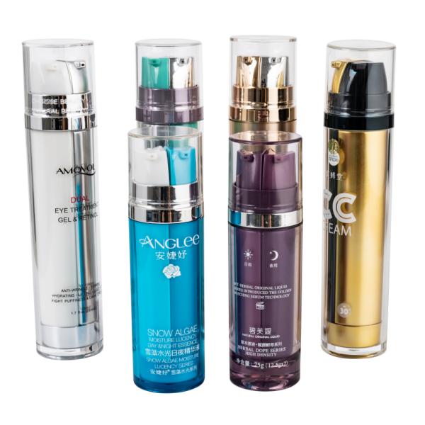 Color Cosmetic Airless Bottle 25ml Inside Engraving AS Double Inner Bottle Luxury Emulsion
