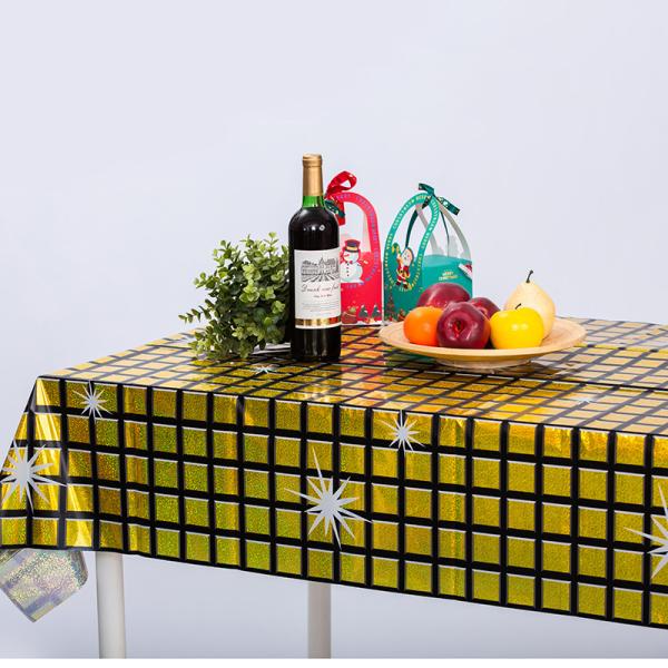 70s 80s 90s Disco Party Tablecloth Rectangle Gold Disco Table Cover