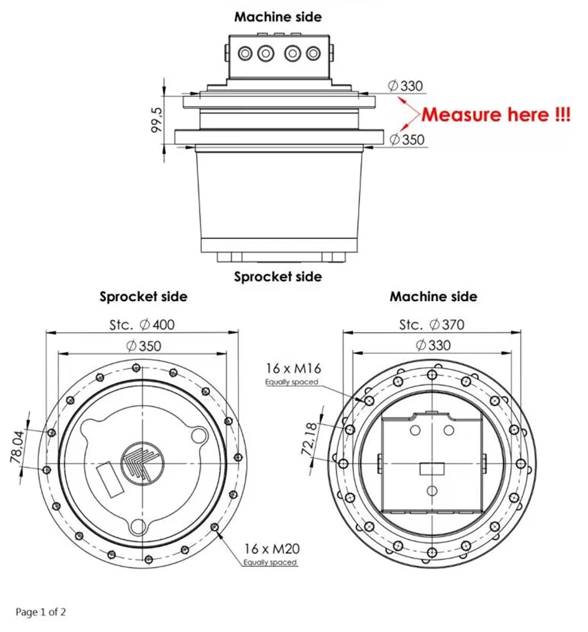 JCB JZ140 Final Drive For Excavator Parts Hydraulic Travel Motor