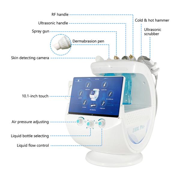 Smart Ice Blue Hydra Microdermabrasion Facial Skin Care Machine Hydra Dermabrasion Beauty Machine with Skin Analysis