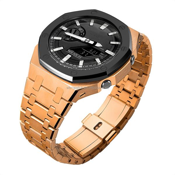 Оригинальное 5-е издание металлических резиновых часов для Casio GA2100 G Shock Case из нержавеющей стали