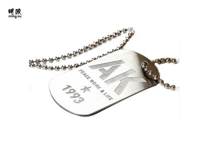 Brush Silver Coating Engravable Dog Id Tags Dog Name Discs SGS Certification