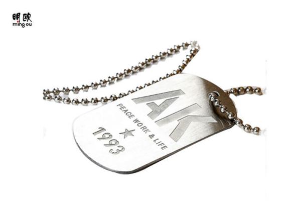 Brush Silver Coating Engravable Dog Id Tags Dog Name Discs SGS Certification