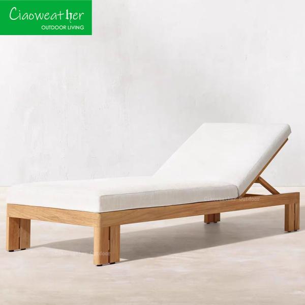 Couchette imperméable en bois pour meubles extérieurs d'hôtel dans la cour du jardin