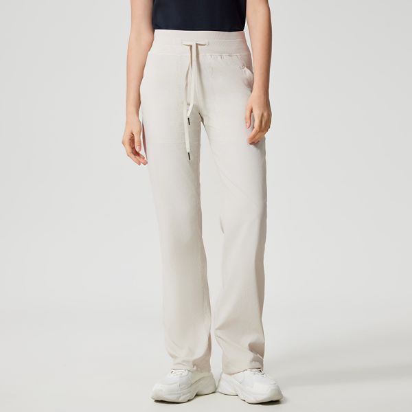 Women's Drawstring Scrub Pants Breathable Lightweight Straight for Medical Work Wear