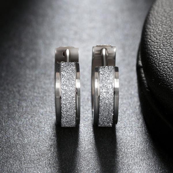 Silver Color&Gold-Color Punk Rock Stainless Steel Small Hoop Earrings for Women Wedding Party Jewelry
