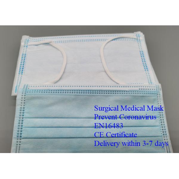 Surgical Anti Virus Mask High Filterability Adjustable Nose Piece En 16483 Standard