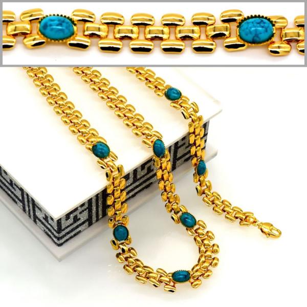 Korean Fishbone chain New Trendy Suitable for men and women Jewelry 18K Real Gold Plated