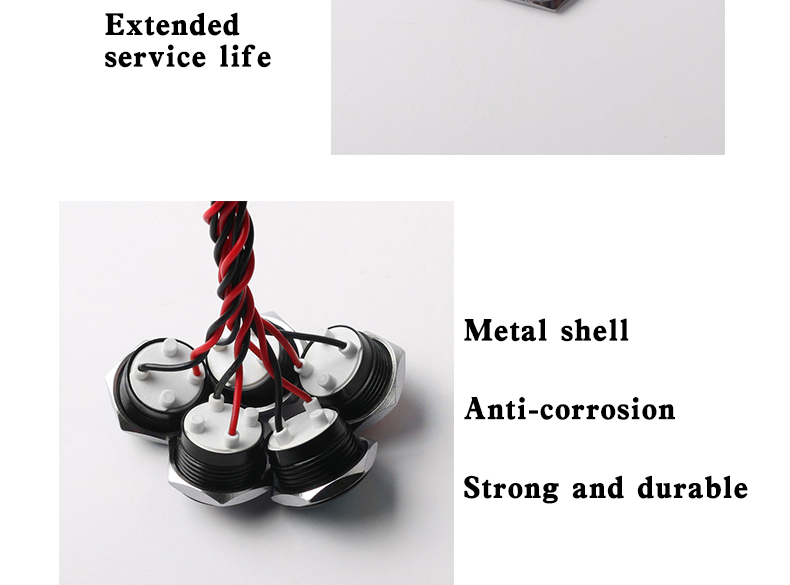 16mm Indicator Light Waterproof Five Colors Optional Oxidized Black Strip Line signal Light