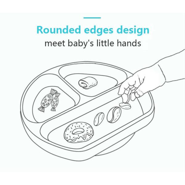 Красная силиконовая детская тарелка неразрывная силиконовая всасывающая разделенная тарелка