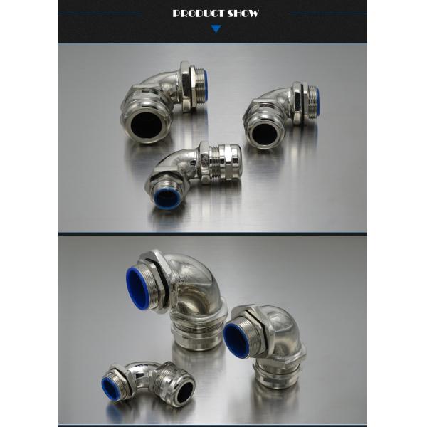 Right Angle Liquid Tight Fittings Metal Elbow Hose Fittings For Joining Pipe Lines