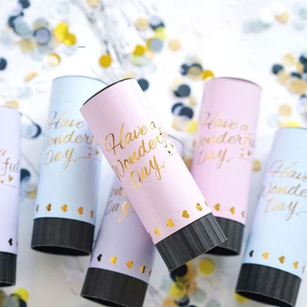 Custom Logo Happy Wedding Birthday Party Biodegradable Paper Spring Confetti Poppers