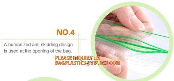Double zip seal packaging bag, Double sealed food storage custom printed plastic zip lock bag, Moisture Proof plastic go