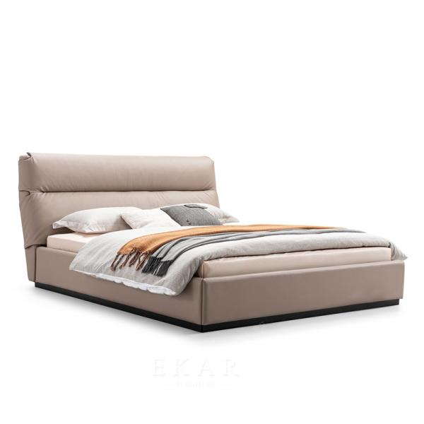 Modern Italian Design Bedroom Furniture Leather 1.8m King Size Bed Bedding Set
