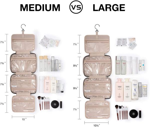 Travel Makeup And Toiletry Bag Organizer Hanging Hook Water Resistant 12x9x4