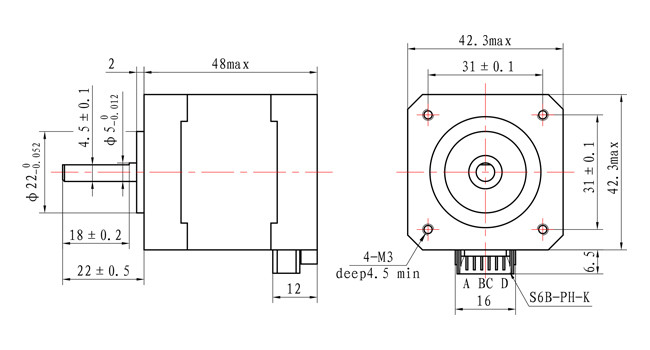 Участок 1.5A степени 2 шагая мотора 1,8 Nema 17】 42x42x48mm 【42SHD0423 высококачественный для аксессуаров принтера 3D