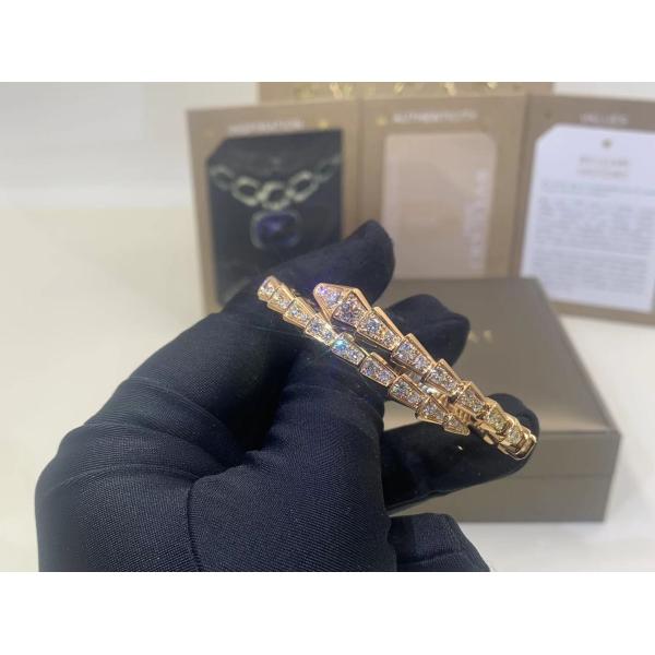  Serpenti Viper Bracelet Serpenti Viper 18 Kt Yellow Gold Bracelet With Pavé Diamonds