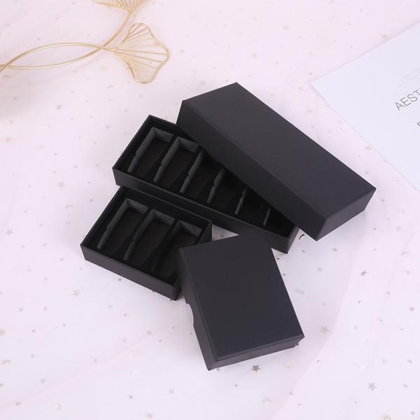 Black Top And Bottom Cover Essential Oil Packaging Box Cosmetic Box Can Print LOGO