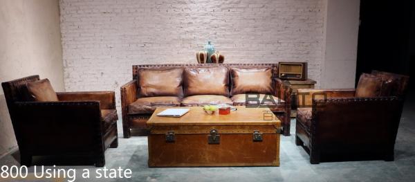 luxury antique leather sofa set furniture