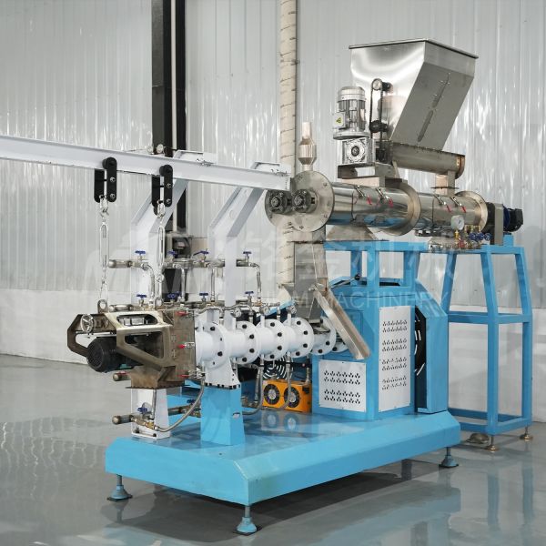 Double Screw Extruder Floating Fish & Animal Feed Pellet Production Line Machine 300-400kg/h High Productivity