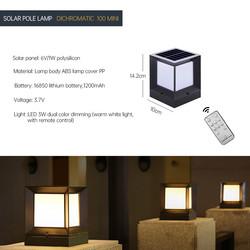 3.7V Black Solar Powered Fence Lights Solar Lantern 80LM For Outdoor Courtyard
