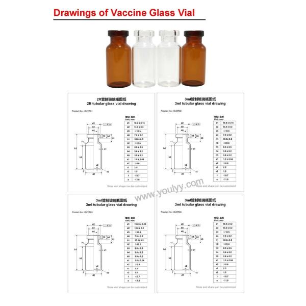 пробирка стеклянной бутылки ясности 3ml фармацевтическая противовирусная вакционная с сальто с крышки