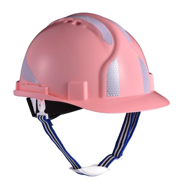 Pink 4/6 Points Construction Site Safety Work Helmet 285mm Workplace Safety Equipments