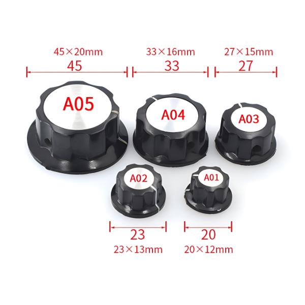 MF-A01 MF-A02 MF-A03 Potentiometer Knob 6mm Bakelite Knob Black