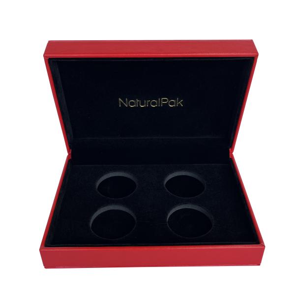 Luxury PU Wrapped Commemorative Coin Boxes For Gift Packaging