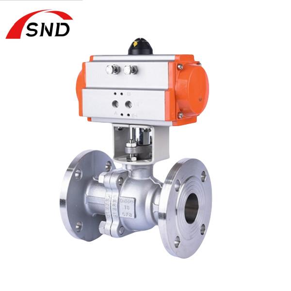 WCB Pneumatic Ball Valve Flange Connection Air Oil Water Media