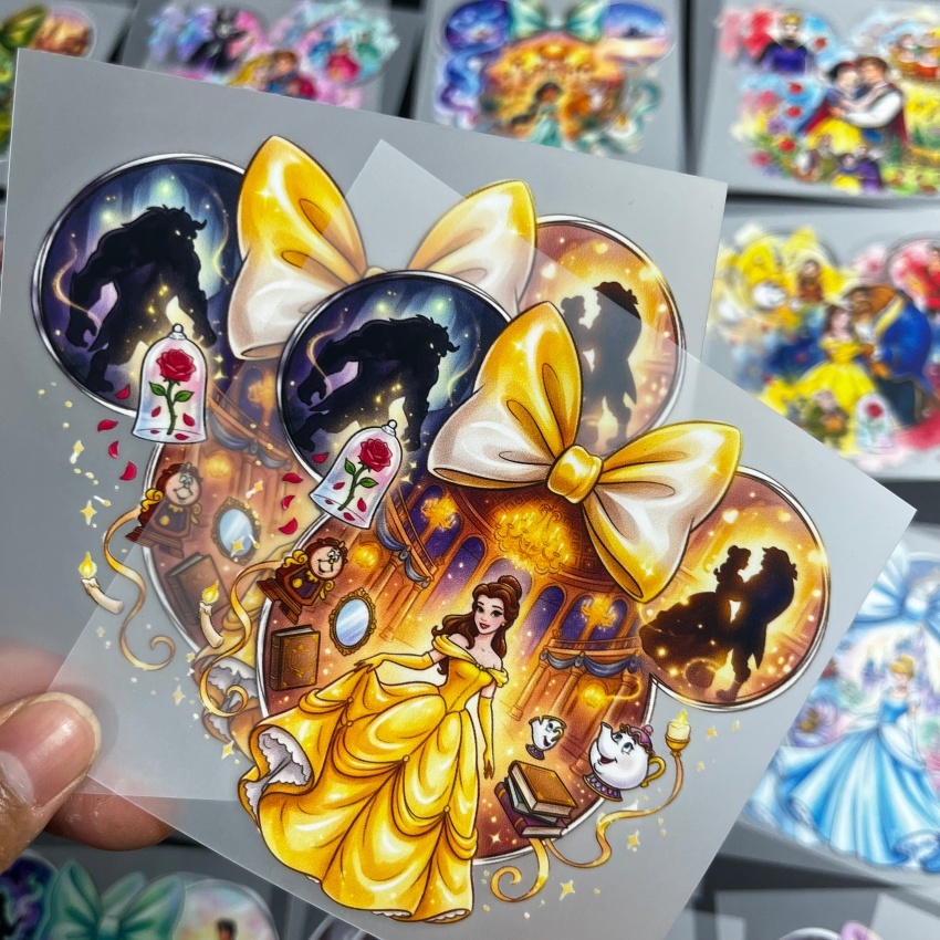 Ready Press Transfers Plastisol DTF Heat Transfer Stickers for Tshirt Fabric Bottle Designs Soft Feature Low MOQ and Fast Shipping