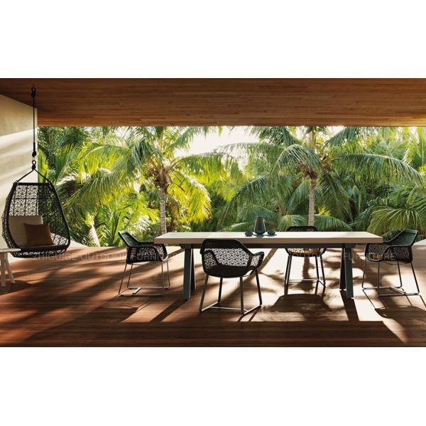 Hot sales Leisure Hotel Aluminium PE Rattan chairs and table Outdoor Garden Backyard Lounge chair