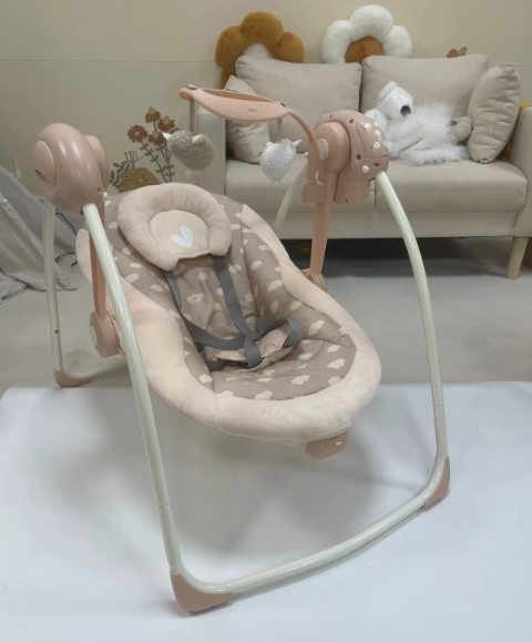 25Lbs Newborn Bouncer Swing 3 Speed Infant Rocker Swing Gray