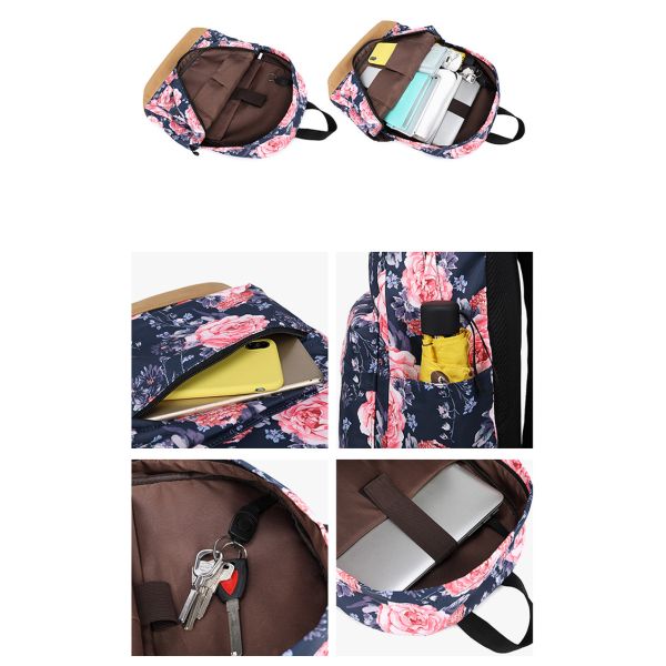 Camping Flowers Bud Kids Canvas Backpack