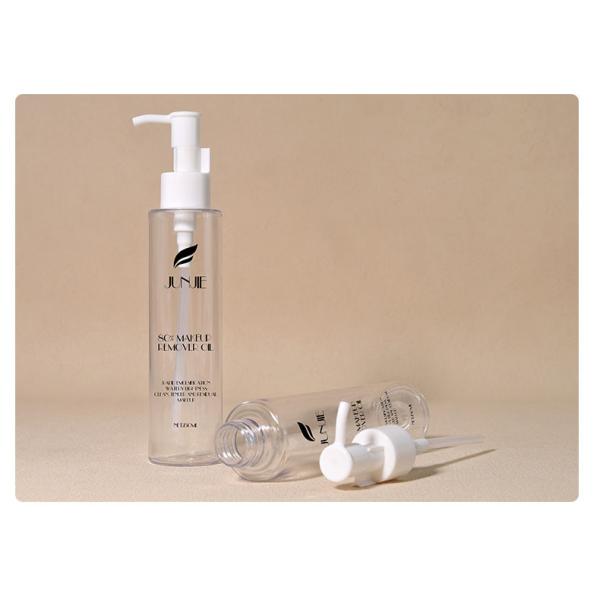 Flacon pompe cosmétique en plastique PET transparent vide personnalisé de 150 ml pour huile corporelle nettoyante pour l'emballage des soins de la peau