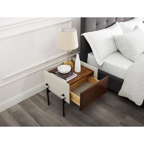 Solid Steel High Leg Nightstand Simple and Modern Storage Cabinet for Mini Bedroom