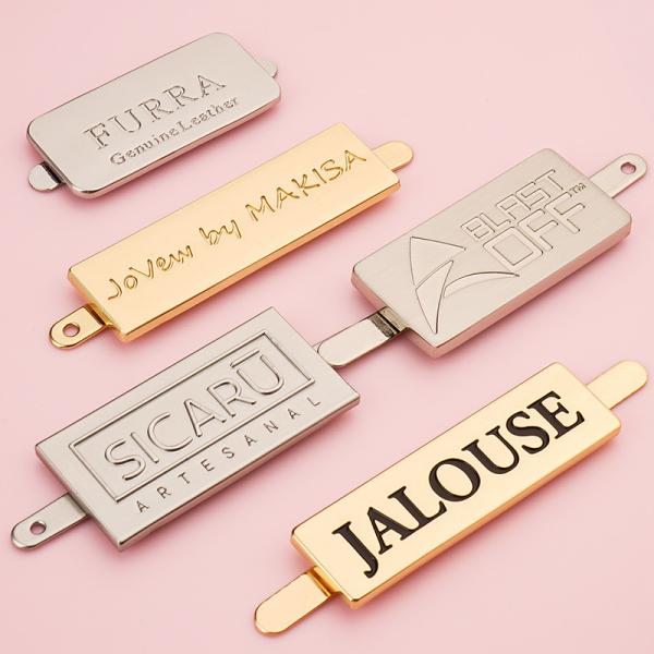 Handbag Metal Plate with Silver Tag Label and Prevent Fade Surface Customization