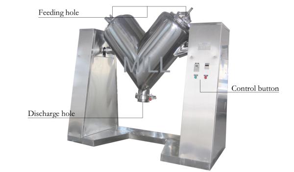Industrial V Powder Mixer Chemical Mixing Equipment Field Installation
