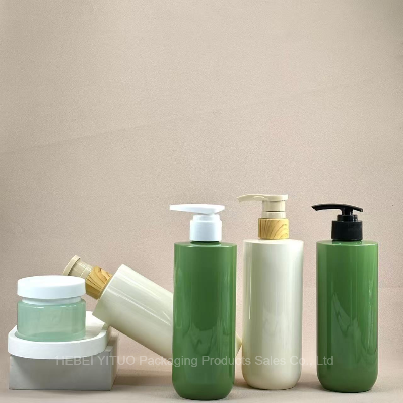 Green Plastic Shampoo Container Travel Refillable 500ml