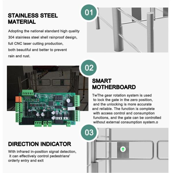 600mm Width IP44 Swing Barrier Gate with BLDC Motor for Secure Pedestrian Access Control