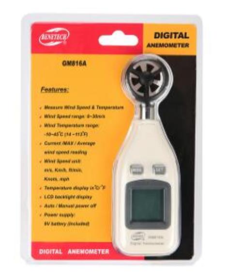 Метр воздушных потоков LCD 9V 65mph 3mA Handheld