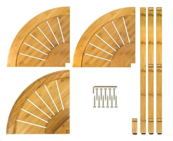 Freestanding 3-Tier Bamboo Corner Shower Shelf Caddyfor Shower, Kitchen, Hall