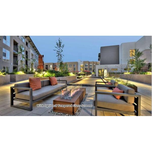 Patio Heater Gas Propane Corten Steel Fire Pit Pre Weathered